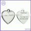 925 sterling silver blank heart pet ID tag for customized