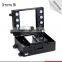 2016  professional small size pvc black trolley cosmetic organizer with 6 lights mirror for bridal makeup artist
