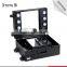 2016 Alibaba professional small size pvc black trolley cosmetic organizer with 6 lights mirror for bridal makeup artist