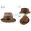 2015 Hot sell blank boys summer straw hat fedora hat paper straw hat fedora with button 6colors