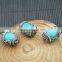 Wholesale LFD-0027B Druzy Malay Jade Stone Pave Rhinestone Crystal Connector Spacer Beads in Blue color Jewelry Making