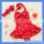 HOGIFT baby cute siamese dress style swimwear child dot pattern dance dress with headdress