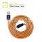 walnut PU leather MFi braided cable for iPhone 6 Plus / 6 / 5S / 5C / 5
