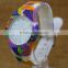 Magnificent printed pattern ladies silicone watch japan movt stainless steel back sr626sw
