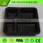 Black color disposable plastic bento box with factory price