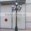 3.5 M Cast Aluminum Decorative Lamp Post/cast iron lamp post with 4 lamps and 1 clock