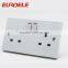 British standard white PC panel 2*13A touch wall switch