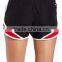 womens 100% polyester gym shorts with trimming