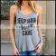 Fashion Women's Crew Neck Printing Sleeveless Casual T-shirt