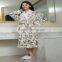 Flower Printed Bathrobe Women Double Layer Robe Home Sleepwear