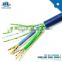 SSTP(PIMF) cat7 cable EN/ISO/IEC 23awg 4 pairs AL foil and tinned copper braid screening PVC jacket 600 MHz