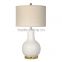 Factory wholesale home decor oriental ceramic table lamp for hotel design with fabric shade