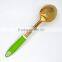 Hot sale New design handle gold plating stainless steel slotted serving spoon