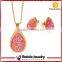 Stainless Steel Teardrop Pendant Italian Gold Plated Jewelry Sets