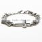 Stainless steel motorcycle chain bracelets with cross charm