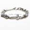 Stainless steel motorcycle chain bracelets with cross charm