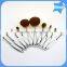 Wholesale make up brushes private label 10pieces tooth shape makeup brushes oval foundation makeup brush