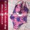 2017 Newest Pink and Blue Floral Sexy Print Swimwear Woman BO233
