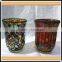 Home Decor Colored Mosaic Style Hurricane Glass Candle Holder
