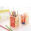 Creative cartoon wooden pen container