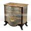 Royal Elegant English Style Victorian Silver Floral Painted Solid Wood Crown Bed with Matching Bedroom Items BF12-05244a