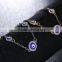 Round Rhinestone Evil Eye Bracelet Gold Chain Bracelet