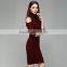 zm50246b europe hot sell lady sweater dress sexy off shoulder long knitwear women