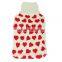 Various designs of knitted rubber hot water bottle covers