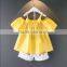 Sling Baby Yellow Off Shoulder Top Macthing Embroidery Shorts Two Pieces Set