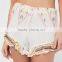 Summer rayon high rise shimmering cute boho ruffle icing shorts