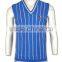 ISO9001/BSCI Manufature blue 100% cotton embroidery pattern knitted vests