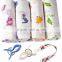 Swaddle Blanket (Premium Bamboo Muslin) 4 Pack + Bonuses: Stroller Clips & Baby Sleeping Guide