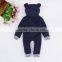 Spring autumn winter deep blue organic baby romper