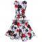 Women 1950's Floral Spring Garden Party Cocktail Dress Wedding Dress