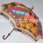 Sun Parasol Vintage Decor Umbrella Women's Cotton Embroidered Umbrellas Maroon Ethnic Sun Protector Parasol Indian Embroidered