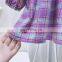 2020 girls plaid dress doll long sleeve collar skirt long sleeve