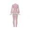 Casual Women Long Sleeves Back Zippers Bodysuit Skinny Raised Lines Pattern Outdoor Wear Stacked Jumpsuits