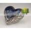 Brass Blue Fire Adult Cremation Urn With Heart Keepsake Cremation Urn And Small Token Cremation Urn