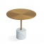 Small round coffee table white gloss marble side table