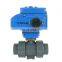 DKV 12v 4inch DN100 Motorized Remote Controal Water Electric Two Way Straight Type Plastic UPVC Ball Valve