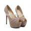 women good quality great design high heel peep toe solid heel pumps platform sandals shoes
