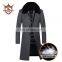 Middle-aged and elderly middle-aged and long-length increased fat woolen cloth men's coat coat with fur collar down liner autumn
