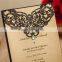 Inexpensive Fantastic Handmade Black Laser Cut Floral Wedding Invitations Wraps