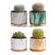 New Product Colourful Hanging Oval Ceramic Pots With Drainage Silicone Ceramic Marble Flower Pot
