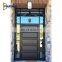 UK Black Custom Front Entry Wooden Swing Door With 2 Side lite With Side Windows For House Entrance