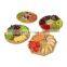 Amazon Hot Sale 5 Compartment Bamboo Fruit Serving Tray Plate For Snack Dessert Round Platter Food Tray
