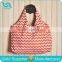 Custom Cheap Chevron Print Hobo Bag Orange Zig Zag Chevron Tote Bag With Magnetic Snap Closure