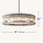 Modern Industrial Style Rivet Crystal Piece Chandelier Lighting Fixture for Living Room Kitchen Island Dining Room Foyer Lobby