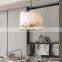 Luxury Living Room Copper Round Alabaster Marble LED Chandelier Light