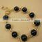 2015 wholesale natural gemstone gold black crystal bead bracelet